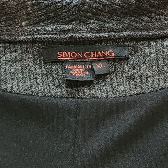 Simon Chang Rare Gray Knit Vest w/ Genuine Fox Fur Collar & Studs Size XL - Picture 8 of 9